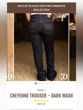 Cheyenne Trouser Jeans - Dark Wash by Ranch Dress’n